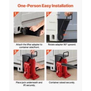 shipping container jack lug with u shaped handle, 2 pack, storage leveler booster withstands sun & rain, heavy duty container jack lug for shipping industry, logistics, warehouse management