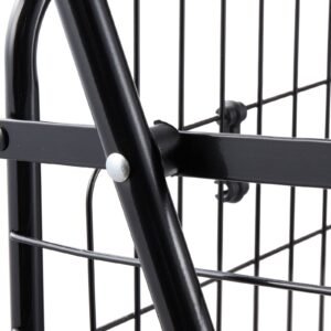 shopping cart, folding grocery utility cart with swivel wheels, 90 lbs large load capacity, heavy duty rolling laundry basket butler for laundry, shopping, camping, grocery, luggage, black