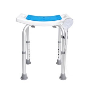 shower chair, adjustable height shower stool, shower seat for inside shower or tub, non slip bench bathtub stool seat for elderly disabled handicap, 350 lbs capacity