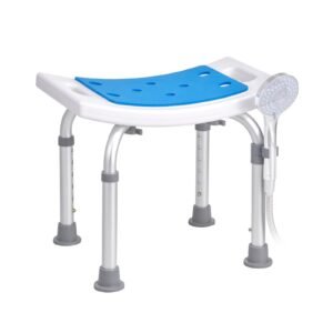 shower chair, adjustable height shower stool, shower seat for inside shower or tub, non slip bench bathtub stool seat for elderly disabled handicap, 350 lbs capacity