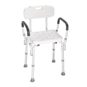 shower chair, shower seat with back, adjustable height shower stool, shower chair for inside shower bathtub, non slip bathroom bench bath chair for elderly disabled handicap, 350 lbs capacity