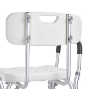 shower chair, shower seat with back, adjustable height shower stool, shower chair for inside shower bathtub, non slip bathroom bench bath chair for elderly disabled handicap, 350 lbs capacity