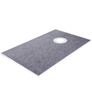 shower curb kit 38" x 60" watertight shower curb overlay with 4" pvc offset bonding flange, 4" stainless steel grate, 2 cuttable shower curb and trowel, shower pan slope sticks fit for bathr