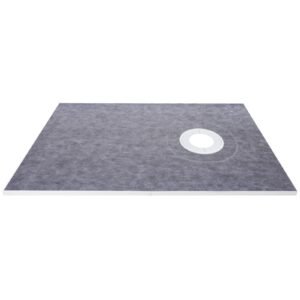 shower curb kit, 38"x60" watertight shower curb overlay with 4" abs offset bonding flange, 4" stainless steel grate, 2 cuttable shower curb and trowel, shower pan slope sticks fit for bathro