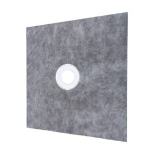 shower curb kit, 48"x48" watertight shower curb overlay with 4" pvc central bonding flange, 4" stainless steel grate, 2 cuttable shower curb and trowel, shower pan slope sticks fit for bathr