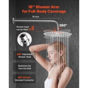 shower faucet set, rainfall bathroom shower system with 10 inch round rain shower head and handheld spray, wall mounted bath fixtures with brass valve and trim kit, brushed nickel