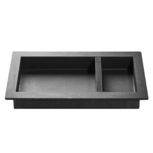shower niche, 16 x 28 x 4 inch recessed wall niche with movable divider shelf, modern soap & shampoo storage organizer, square corners, sealed waterproof design, black for bathroom shower