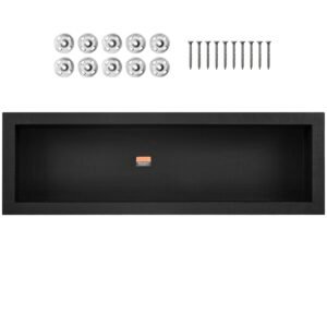 Shower Niche Ready for Tile 16" x 50", Single Shelf Organizer, Square Corners Wall-inserted Niche Recessed, Sealed Protection Modern Soap Storage Niche for Shower Bathroom, Black