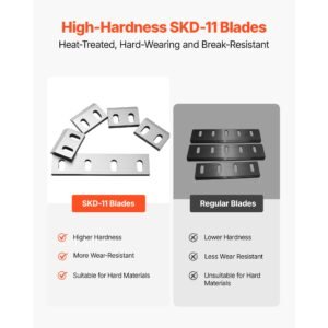 shredder blades, alloy steel shredder machine blade kit with 9 rotating and 2 fixed blades, high hardness skd 11 blade, compatible with model 300 plastic grinder, for abs, pp, pvc & nylon