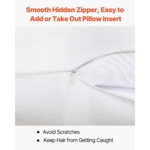 silk pillowcase, 100% pure mulberry silk pillow case, 26 in x 20 in standard silky pillow case for hair and skin, smooth, soft and breathable pillowcase with hidden zipper, for sleeping (white)