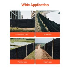 silt fence fabric roll, 3 x 500 ft erosion control fencing, industrial grade tough polypropylene fabrics for sediment retention, temporary fabric for construction job sites
