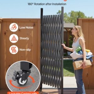 single folding security gate, 7.25 ft h x 7.8 ft w folding door gate, steel accordion security gate, flexible expanding security gate, 360° rolling barricade gate, scissor gate/door with padlock
