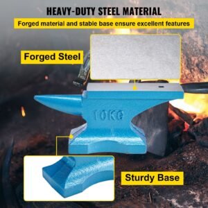 single horn anvil 132lbs cast steel anvil blacksmith for sale forge steel tools with round and square hole and equipment anvil rugged blacksmith jewelers durable and robust metal working tool