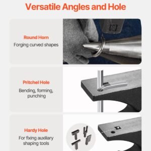 single horn anvil, 25lbs cast steel anvil, high hardness rugged round horn anvil for blacksmiths, with stable base, metal working tool for metal bending, shaping, twisting, craft projects