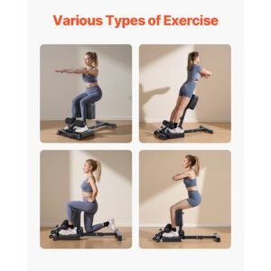 sissy squat machine, multi function deep sissy squat bench for leg muscle training, easy setup & foldable core waistline & glute workout equipment, leg exercise machine for home gym, black