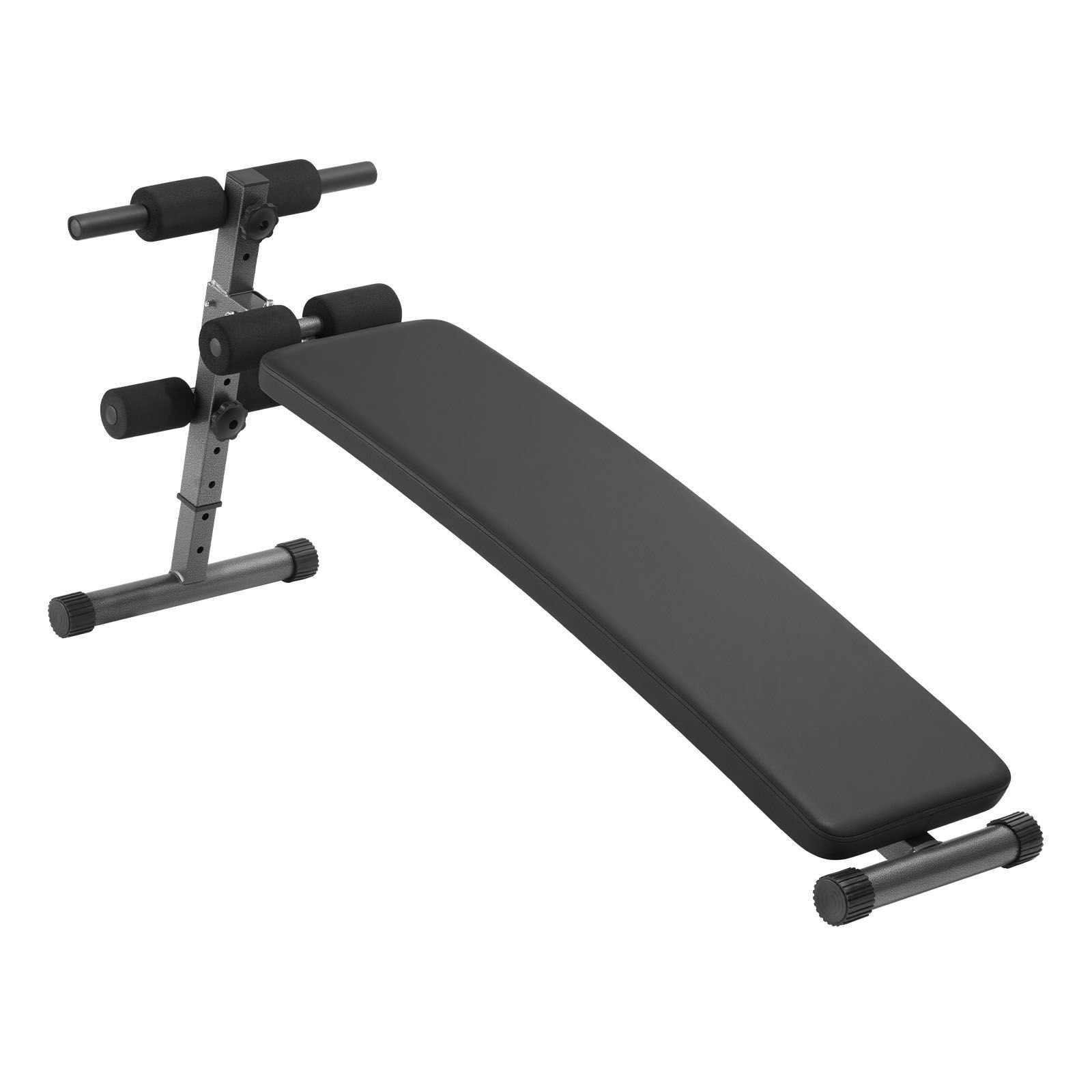 sit up bench, folding curved decline ab bench, with 5 adjustable height settings, heavy duty steel, non slip design, 500 lbs capacity for home gym workouts, strength training, full body muscles