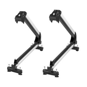 ski and snowboard roof rack, 31.7 inch universal ski rack for car roof fit most crossbars, carry up to 6 pairs of skis or 4 snowboards, aluminum snowboard ski rack with lock & rubber padding