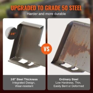 skid steer attachment plate, 3/8" skid steer mount plate with 2.28" hitch receiver, 7000lbs quick attachment loader plates, compatible with deere, kubota, bobcat, mahindra skids steers, tractor
