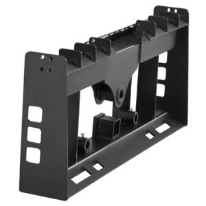 Skid Steer Pallet Frame, 4000 lbs Rated Load Capacity, 45-inch Pallet Fork Frame Attachments with 2-inch Hitch Receiver & Spear Sleeves, Fit for Loaders Tractors Quick Attach Mount, Frame Only