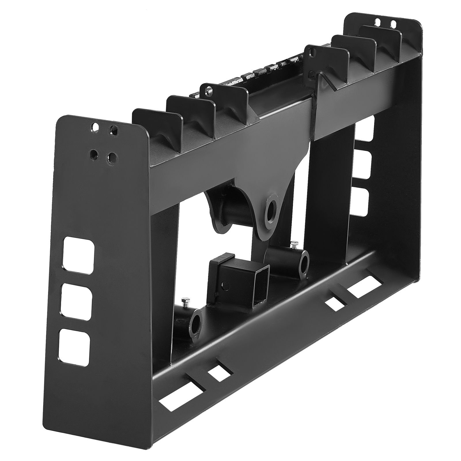 skid steer pallet frame, 4000 lbs rated load capacity, 45 inch pallet fork frame attachments with 2 inch hitch receiver & spear sleeves, fit for loaders tractors quick attach mount, frame only