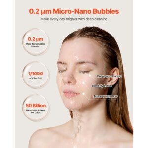 skincare water filter, faucet mount water filters with micro nano bubble for skin, sink tap purifier, removes chlorine with 1 filter, for kitchen and bathroom faucets, white + gold