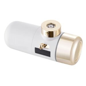 skincare water filter, faucet mount water filters with micro nano bubble for skin, sink tap purifier, removes chlorine with 1 filter, for kitchen and bathroom faucets, white + gold
