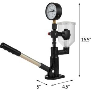 skyshalo diesel injector tester with dual scale gauge, 400bar/6000psi, for accurate pressure adjustment & nozzle examination