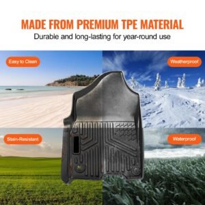 skyshalo truck floor liners, fits dodge ram 1500/2500/3500 & 1500 classic 2013 2018/2019 2022(crew cab only), include 3 front & second row mats, weather resistant tpe custom fit mats for pickup, black