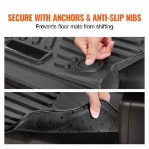 skyshalo truck floor liners, fits dodge ram 1500/2500/3500 & 1500 classic 2013 2018/2019 2022(crew cab only), include 3 front & second row mats, weather resistant tpe custom fit mats for pickup, black