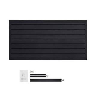 Slat Wall Paneling, 2 x 4 ft, PVC Garage Slatwall with Modular Design, Black Slat Wall Easy-to-Install Adjustable Slatwall Panel with Coupling Structure & DIY Cutting, Fits for Storage & Display