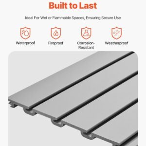 slat wall paneling, 2 x 4 ft, pvc garage slatwall with modular design, grey slat wall easy to install adjustable slatwall panel with coupling structure & diy cutting, fits for storage & display