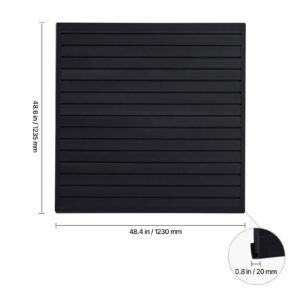 slat wall paneling, 4 x 4 ft, pvc garage slatwall with modular design, black slat wall easy to install adjustable slatwall panel with coupling structure & diy cutting, fits for storage & display