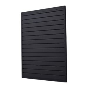 slat wall paneling, 4 x 4 ft, pvc garage slatwall with modular design, black slat wall easy to install adjustable slatwall panel with coupling structure & diy cutting, fits for storage & display