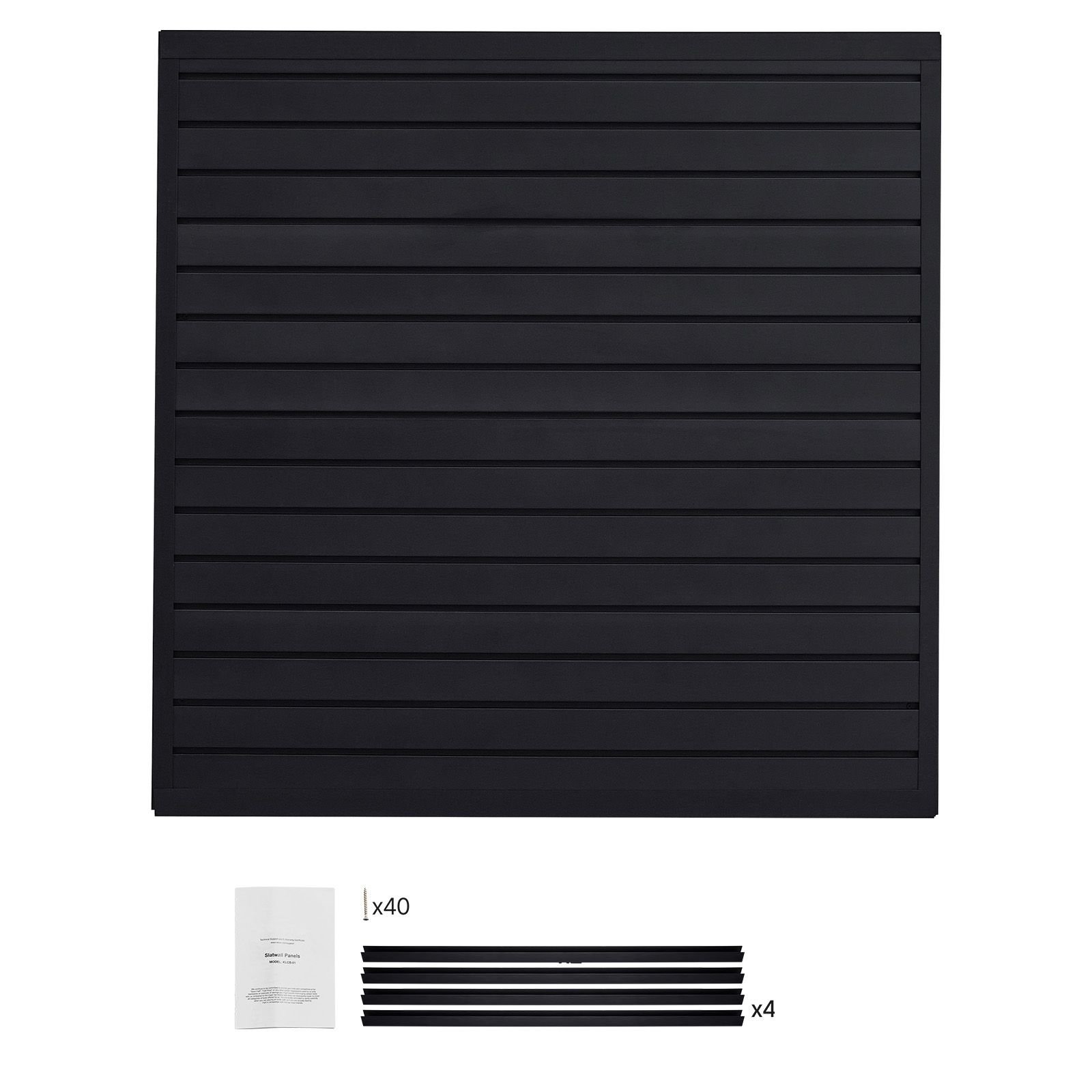 slat wall paneling, 4 x 4 ft, pvc garage slatwall with modular design, black slat wall easy to install adjustable slatwall panel with coupling structure & diy cutting, fits for storage & display