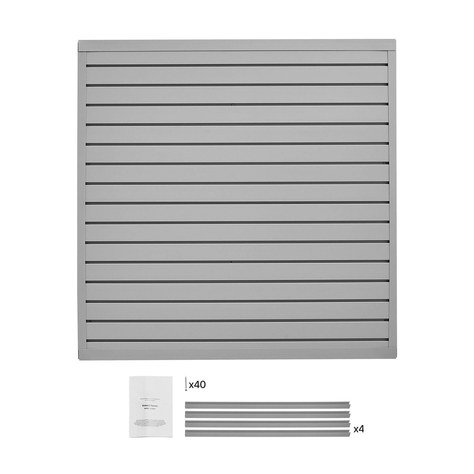 slat wall paneling, 4 x 4 ft, pvc garage slatwall with modular design, grey slat wall easy to install adjustable slatwall panel with coupling structure & diy cutting, fits for storage & display