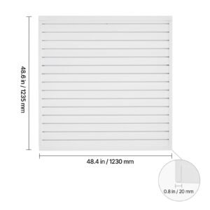 slat wall paneling, 4 x 4 ft, pvc garage slatwall with modular design, white slat wall easy to install adjustable slatwall panel with coupling structure & diy cutting, fits for storage & display