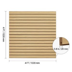 slat wall paneling, 4 x 4ft, mdf garage slatwall with modular design, natural slat wall easy to install adjustable slatwall panel with coupling structure & diy cutting, fit for storage & display