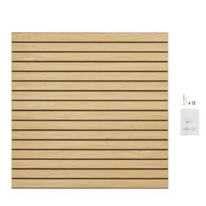 Slat Wall Paneling, 4 x 4ft, MDF Garage Slatwall with Modular Design, Natural Slat Wall Easy-to-Install Adjustable Slatwall Panel with Coupling Structure & DIY Cutting, Fit for Storage & Display