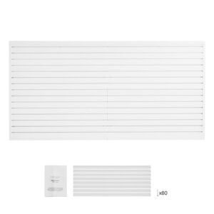 Slat Wall Paneling, 8 x 4 ft, PVC Garage Slatwall with Accessories, White Slat Wall Easy-to-Install Adjustable Slatwall Panel with Coupling Structure & DIY Cutting, Fits for Storage & Display