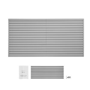 Slat Wall Paneling, 8 x 4 ft, PVC Garage Slatwall with Modular Design, Grey Slat Wall Easy-to-Install Adjustable Slatwall Panel with Coupling Structure & DIY Cutting, Fits for Storage & Display