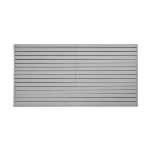 slat wall paneling, 8 x 4 ft, pvc garage slatwall with modular design, grey slat wall easy to install adjustable slatwall panel with coupling structure & diy cutting, fits for storage & display