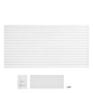 Slat Wall Paneling, 8 x 4 ft, PVC Garage Slatwall with Modular Design, White Slat Wall Easy-to-Install Adjustable Slatwall Panel with Coupling Structure & DIY Cutting, Fits for Storage & Display