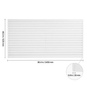 slat wall paneling, 8 x 4 ft, pvc garage slatwall with modular design, white slat wall easy to install adjustable slatwall panel with coupling structure & diy cutting, fits for storage & display