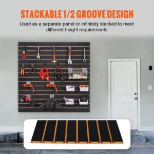 slatwall panels, 4 ft x 2 ft black garage wall panels 24"h x 48"l (set of 2 panels), heavy duty garage wall organizer panels display for retail store, garage wall, and craft storage organization