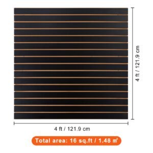 slatwall panels, 4 ft x 2 ft black garage wall panels 24"h x 48"l (set of 2 panels), heavy duty garage wall organizer panels display for retail store, garage wall, and craft storage organization