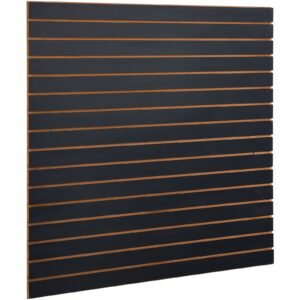 slatwall panels, 4 ft x 2 ft black garage wall panels 24"h x 48"l (set of 2 panels), heavy duty garage wall organizer panels display for retail store, garage wall, and craft storage organization