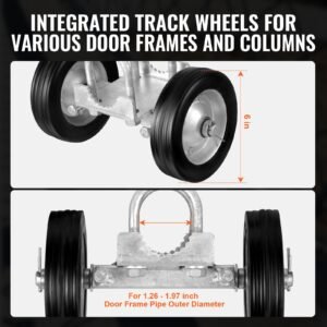 sliding gate kit, 6' rolling gate hardware kit, universal adjustable sliding gate rollers track wheels, heavy duty sliding gate guide roller for sliding gates and rolling door,600lbs load,black