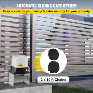 sliding gate opener, ac1400 3100lbs, with 2 remote controls, gate operator hardware kit for security, move speed 43ft per min, electric rolling driveway slide gate motor