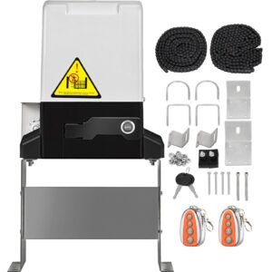 Sliding Gate Opener, AC1400 3100LBS, with 2 Remote Controls, Gate Operator Hardware Kit for Security, Move Speed 43ft Per Min, Electric Rolling Driveway Slide Gate Motor