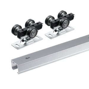 sliding pocket door hardware track kit, 4.73 ft heavy duty pocket door hardware kit, commercial grade pocket door hardware and track set for 24" 30" wide single door